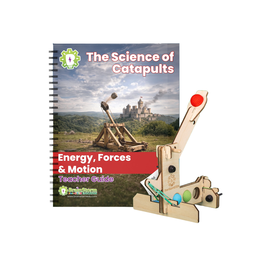 The Science of Catapults lesson guide with its hands-on catapult kit.