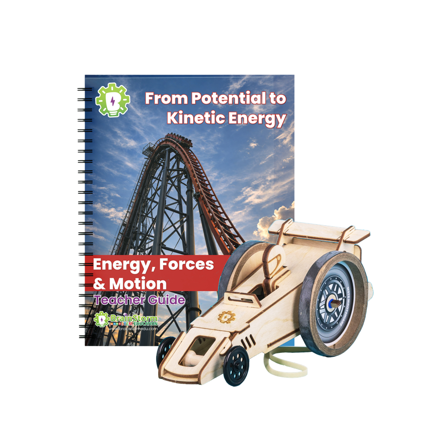 From Potential to Kinetic Energy lesson guide with its hands-on energy dragster kit.